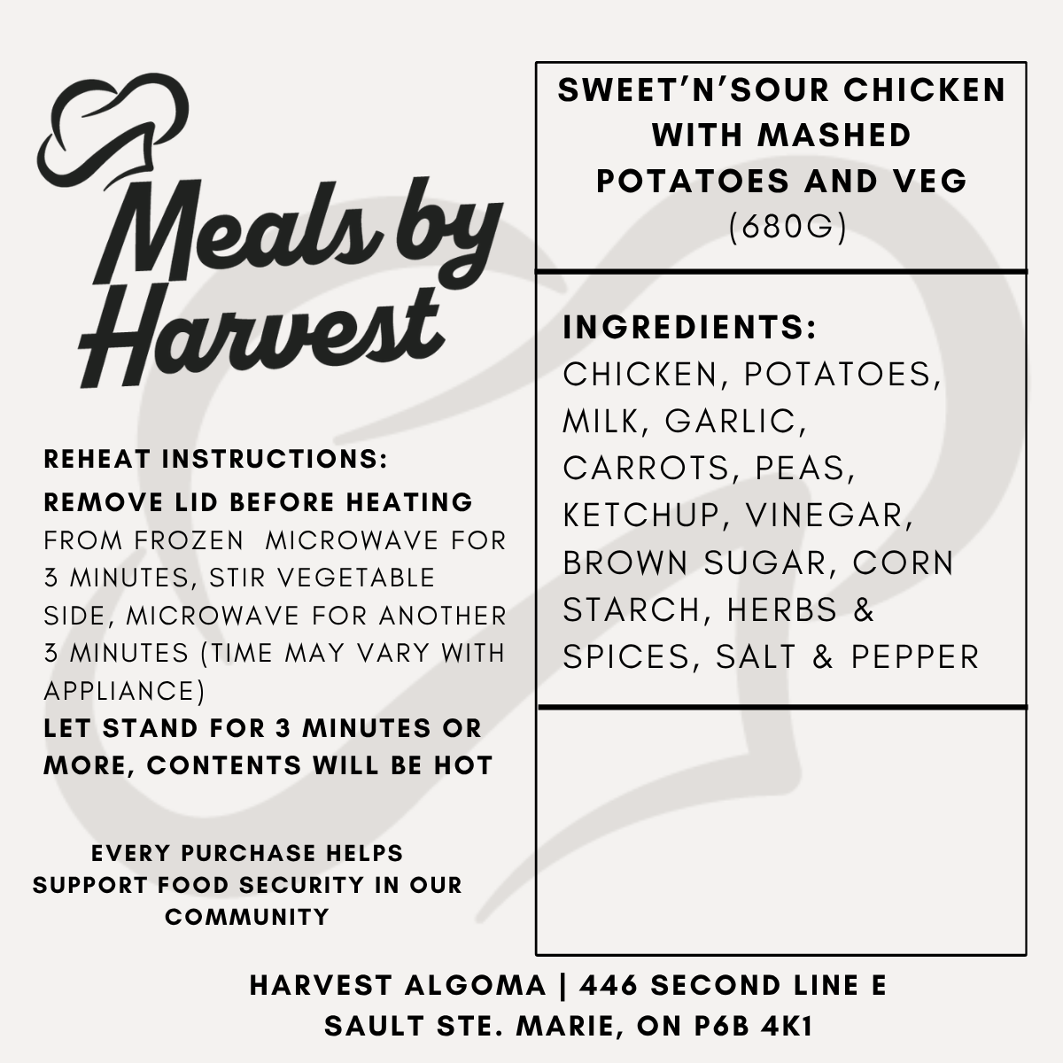 Sweet & Sour Chicken with Mashed Potatoes & Veggies
