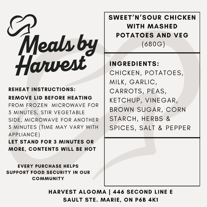 Sweet & Sour Chicken with Mashed Potatoes & Veggies